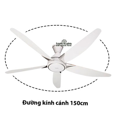 Quạt Trần Panasonic 3 Cánh B-60MZ2 - Màu Trắng, Ti Quạt 45.7cm